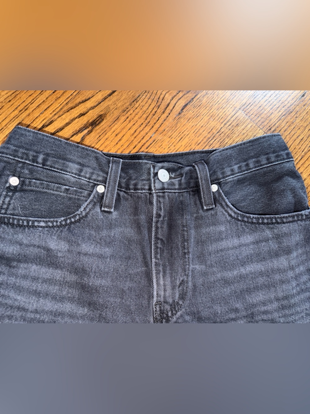 Levi's 94' baggy Shorts in Black Gray Denim Vintage Size 28 - Picture 5 of 5
